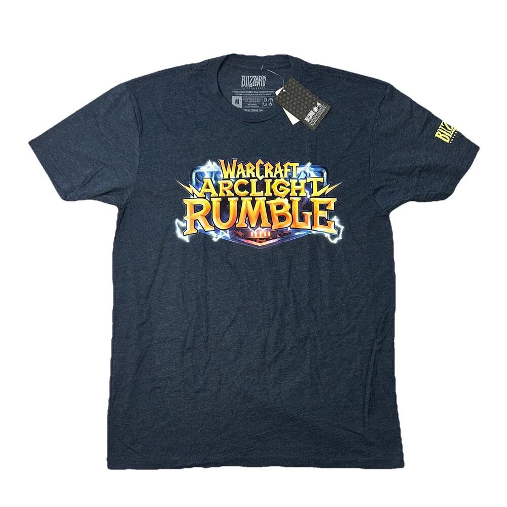 Blizzard Warcraft Arclight Rumble Logo Blue Shirt Men’s Medium 2022 Sold Out